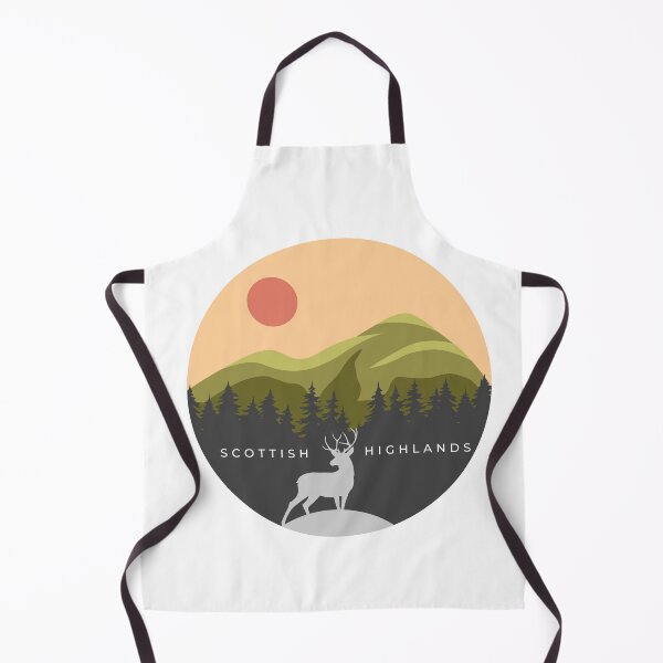 Item preview, Scottish Highlands Logo - Featuring Stag Silhouette in Forest with Munro in Backdrop designed and sold by BackpackTravel.