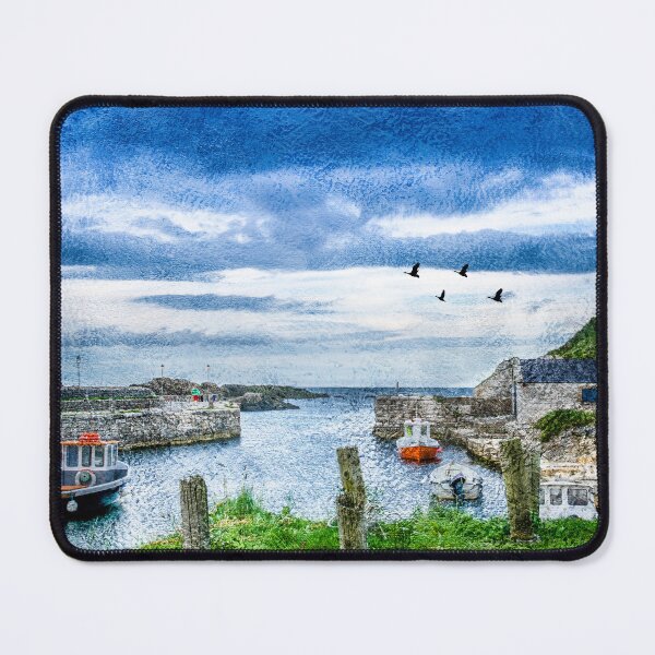 Item preview, Painterly Balintoy Harbour, County Antrim, Northern Ireland designed and sold by articlave.