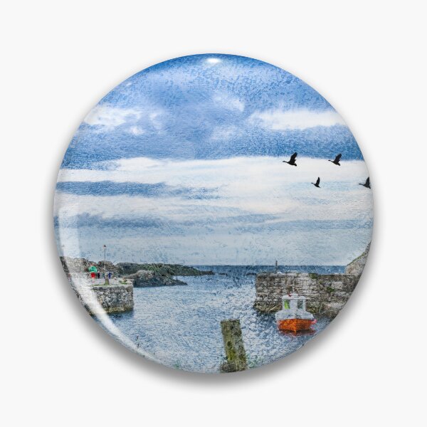 Item preview, Painterly Balintoy Harbour, County Antrim, Northern Ireland designed and sold by articlave.