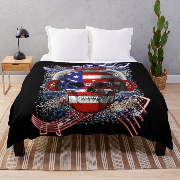 Item preview, Skull music american flag designed and sold by Artbellachi.