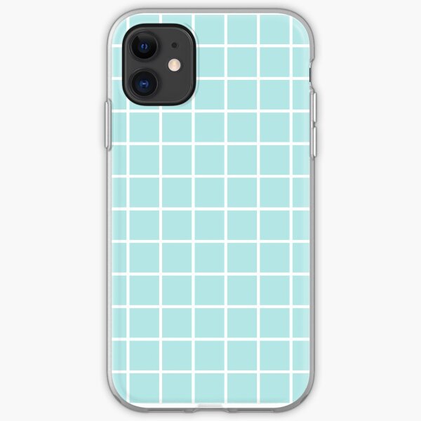 Light Blue Grid iPhone Soft Case
