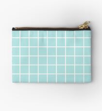 Light Blue Grid Studio Pouch