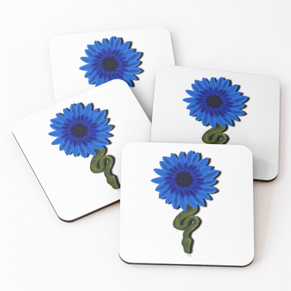 Item preview, blue flower and snake designed and sold by Meo Design.