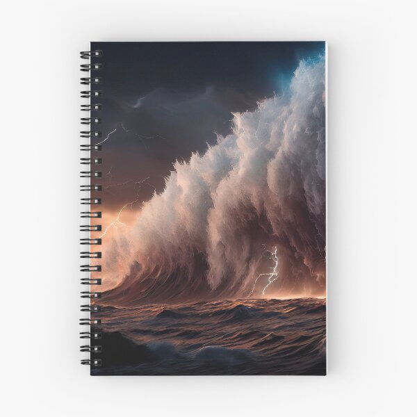 Item preview, Bright lightning in a raging sea. A strong storm in the ocean. Big waves. Night thunderstorm. Dark tones. designed and sold by tatkhagata.