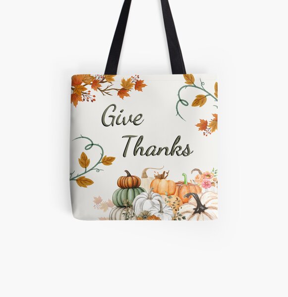 Give Thanks Autumn Fall Pumpkin Leaves Background