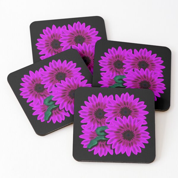Item preview, Pink flowers with snake designed and sold by Meo Design.