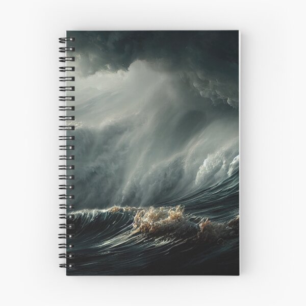 Item preview, Bright lightning in a raging sea. A strong storm in the ocean. Big waves. Night thunderstorm. Dark tones. designed and sold by tatkhagata.