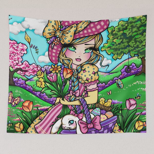 Item preview, Cute Spring Time Easter Girl Whimsical Fantasy Art  designed and sold by hannahlynnart.