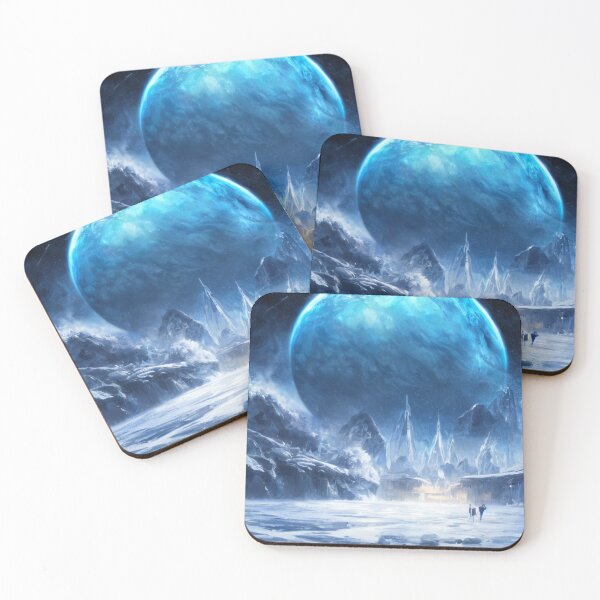 Item preview, Planet rise on an ice planet | Poster & Puzzle Design designed and sold by Artobot.