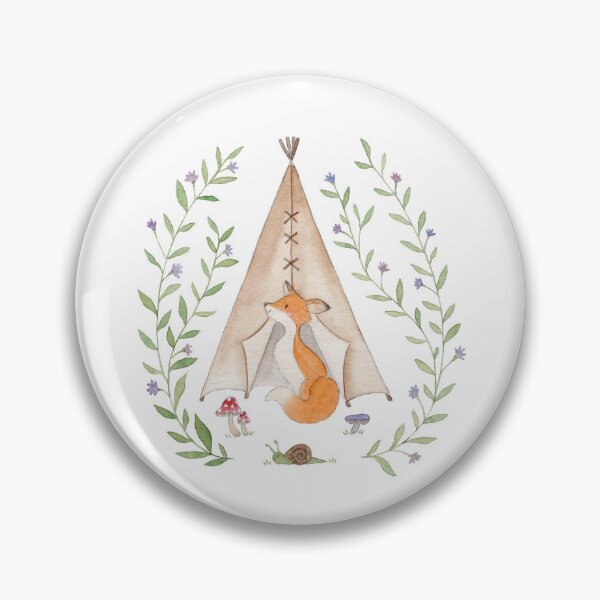Item preview, Fox with tipi in the forest designed and sold by MartasPlanet.