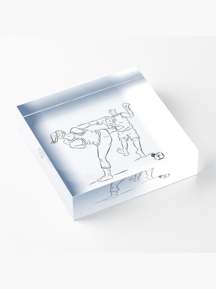 Alternate view of Kick Boxing Queen - Sticker Version Acrylic Block