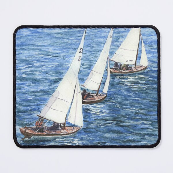 Item preview, Three Seabird half rater sail boats heading out in a race at Trearddur Bay designed and sold by LymphomaLass.