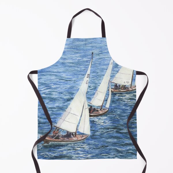 Item preview, Three Seabird half rater sail boats heading out in a race at Trearddur Bay designed and sold by LymphomaLass.