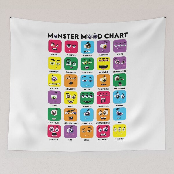 Item preview, Halloween | Monster Mood Chart | Supercute designed and sold by Pemberley-Tees.