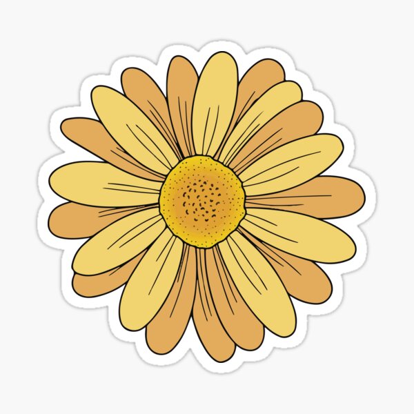 Clear Stickers Daisy Sticker, Yellow Daisy Cute Stickers