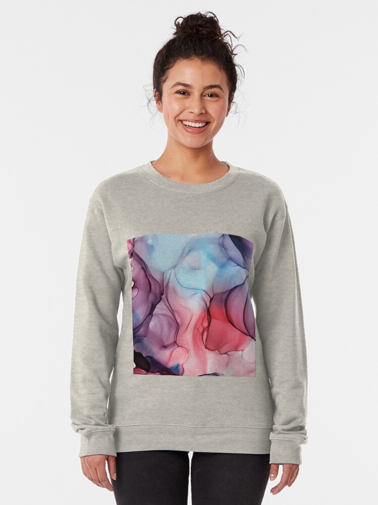Alternate view of Flame Fired Alcohol Ink Painting Pullover Sweatshirt
