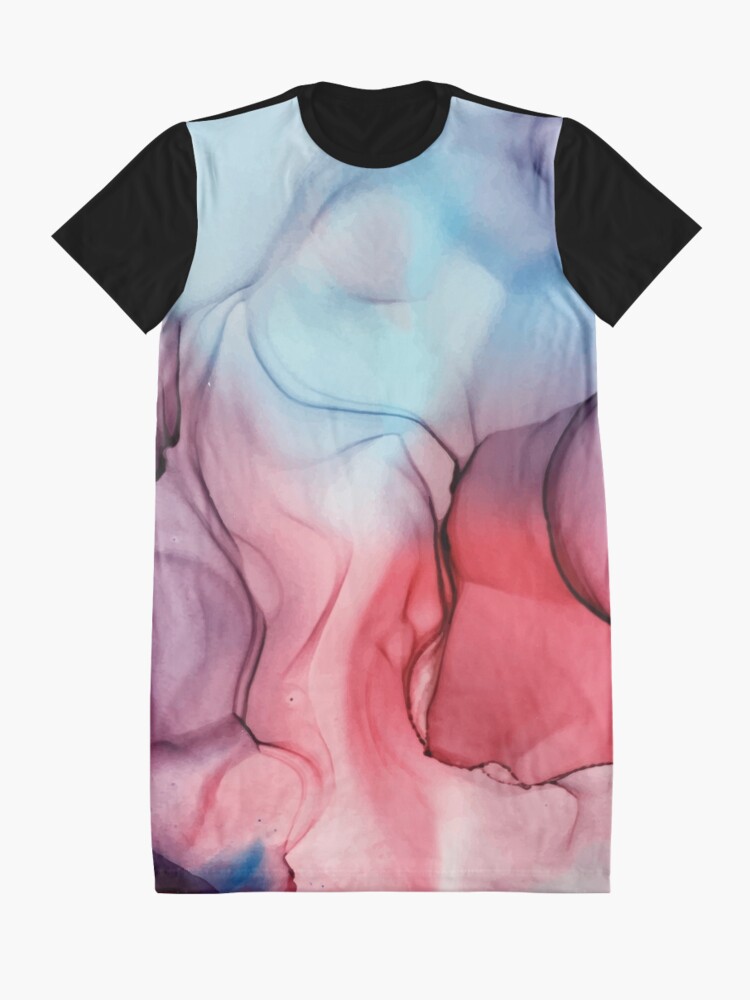 Alternate view of Flame Fired Alcohol Ink Painting Graphic T-Shirt Dress
