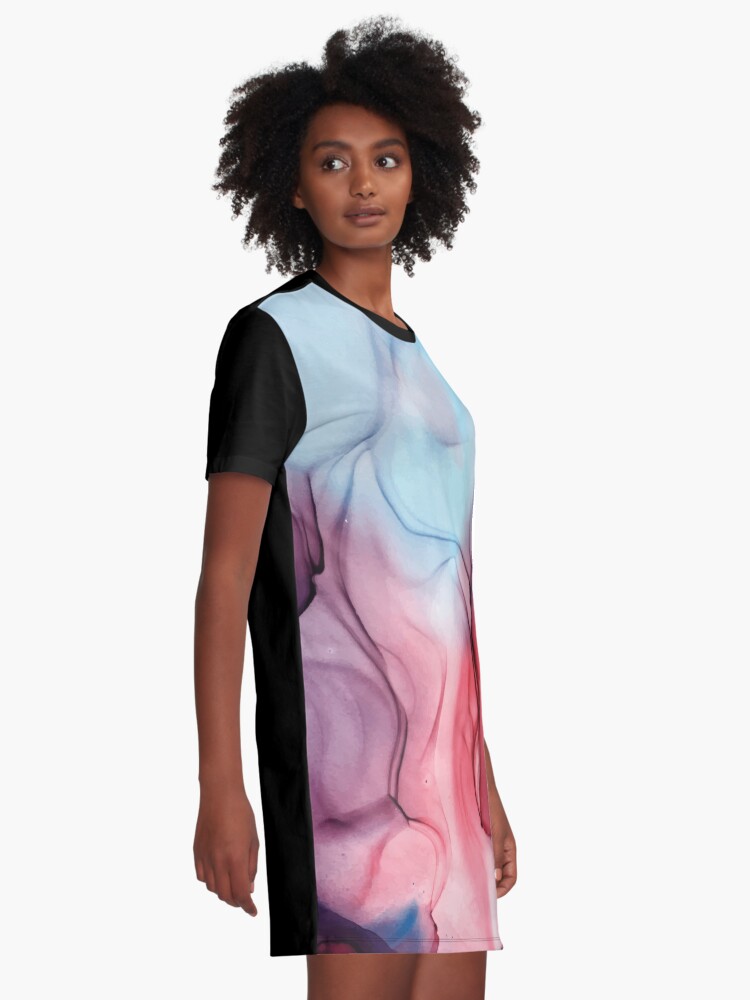 Alternate view of Flame Fired Alcohol Ink Painting Graphic T-Shirt Dress