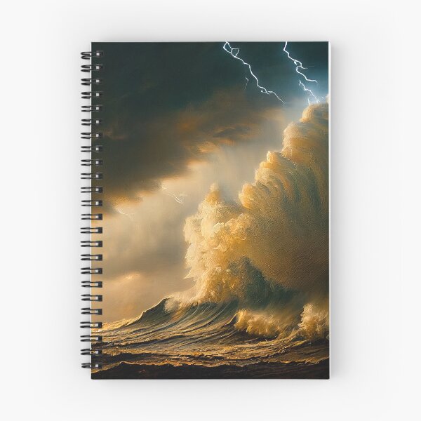 Item preview, Bright lightning in a raging sea. A strong storm in the ocean. Big waves. Night thunderstorm. Dark tones. designed and sold by tatkhagata.