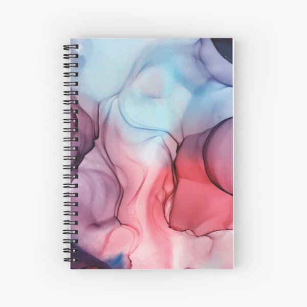 Flame Fired Alcohol Ink Painting Spiral Notebook