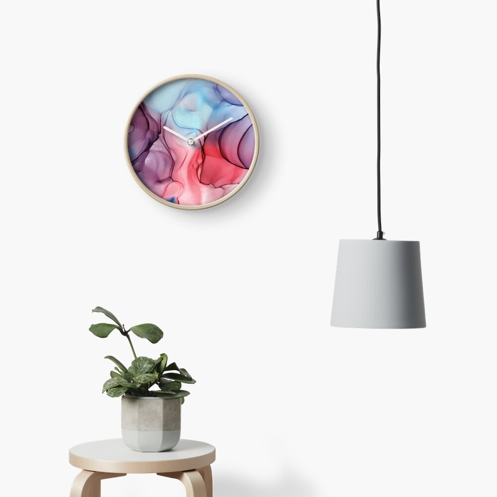 Flame Fired Alcohol Ink Painting Clock
