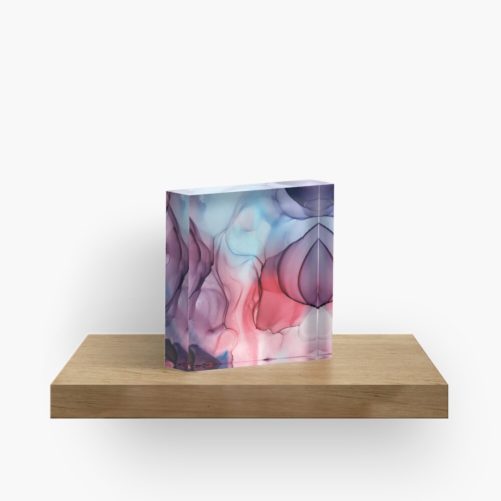 Flame Fired Alcohol Ink Painting Acrylic Block
