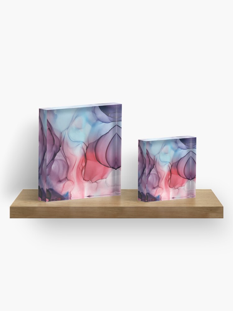 Alternate view of Flame Fired Alcohol Ink Painting Acrylic Block