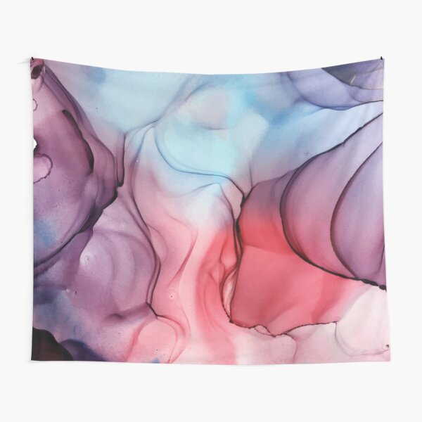 Flame Fired Alcohol Ink Painting Tapestry