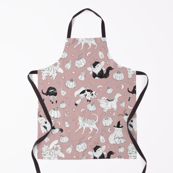 Item preview, Costumed Cats Spooky Faded Pink Pattern designed and sold by Shymoon-Art.