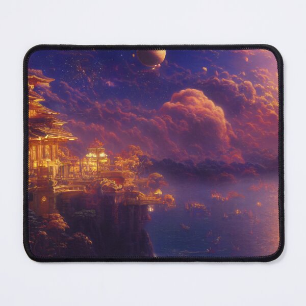 Item preview, Asian-style golden palace on a steep sea coast | Poster & Puzzle Design designed and sold by Artobot.