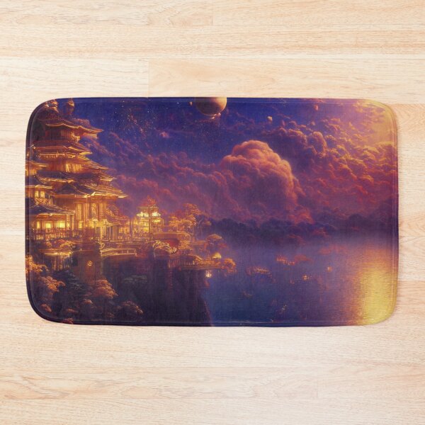 Item preview, Asian-style golden palace on a steep sea coast | Poster & Puzzle Design designed and sold by Artobot.