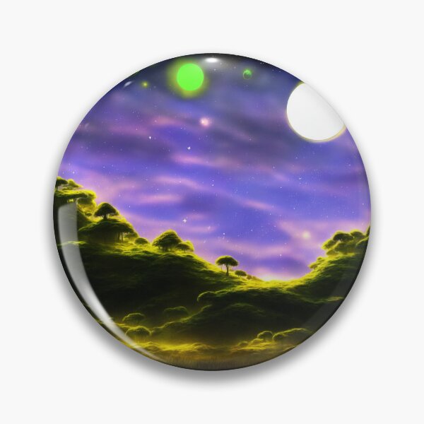 Item preview, Alien planet hills landscape with multiple moons II designed and sold by BrachiaST.