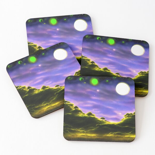 Item preview, Alien planet hills landscape with multiple moons II designed and sold by BrachiaST.