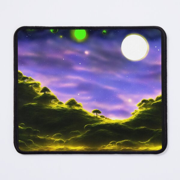 Item preview, Alien planet hills landscape with multiple moons II designed and sold by BrachiaST.