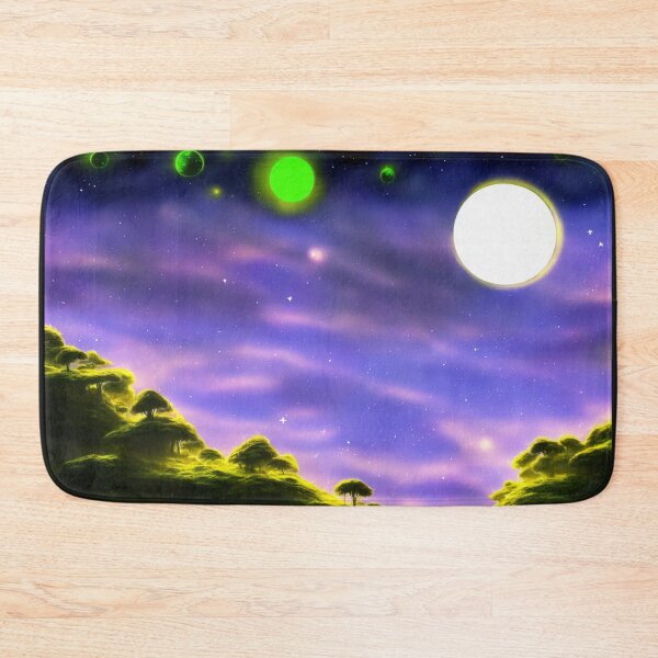 Item preview, Alien planet hills landscape with multiple moons II designed and sold by BrachiaST.