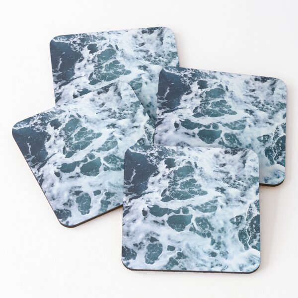 Item preview, White Foam, blue ocean waves designed and sold by Durgaa D.