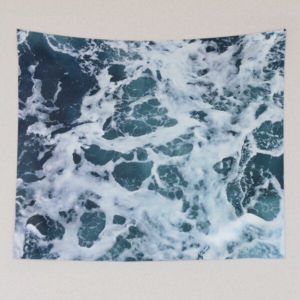 Item preview, White Foam, blue ocean waves designed and sold by Durgaa D.