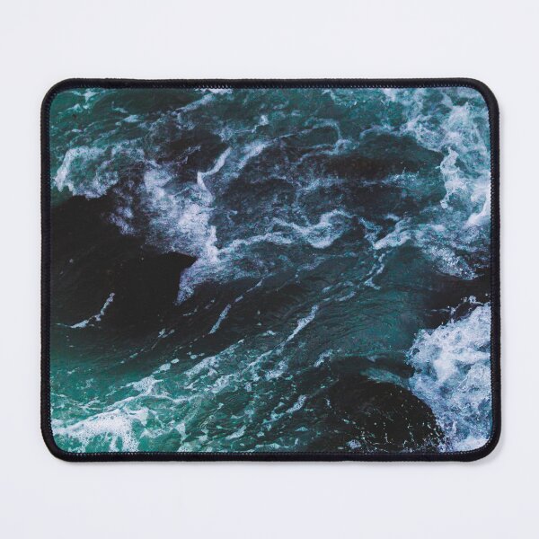Item preview, White Foam, dark blue ocean waves designed and sold by Durgaa D.