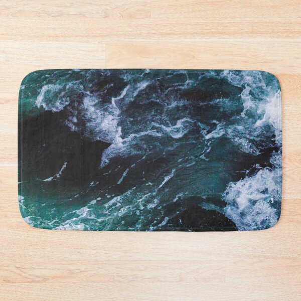 Item preview, White Foam, dark blue ocean waves designed and sold by Durgaa D.