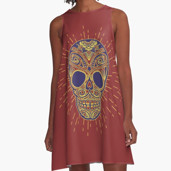 Golden catrina Vestido acampanado