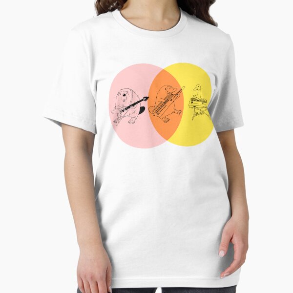 Vista previa del artículo con la obra «Diagrama de Venn del ornitorrinco Keytar: morado, naranja y amarillo», diseñado y vendido por GuyBlank.