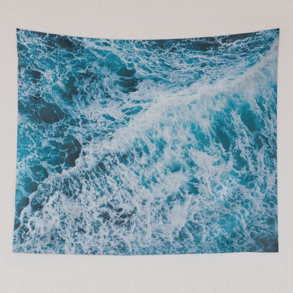 Item preview, White Foam, blue ocean waves designed and sold by Durgaa D.