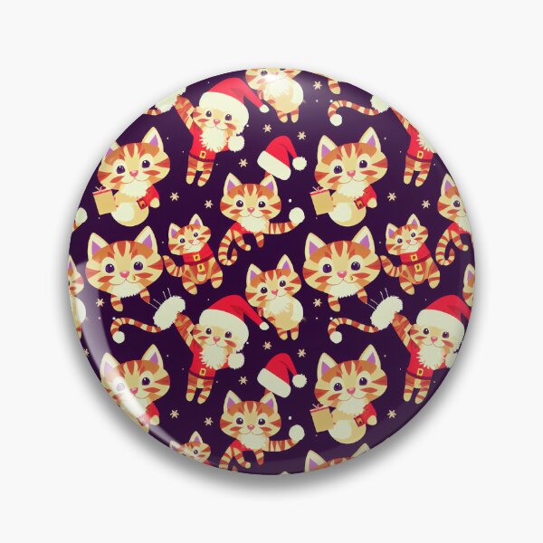 Item preview, Santa Cat Kitten Pattern designed and sold by VintageFlorals.