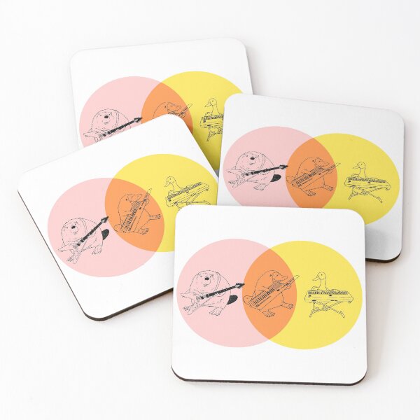 Item preview, Keytar Platypus Venn Diagram - Purple Orange Yellow designed and sold by GuyBlank.