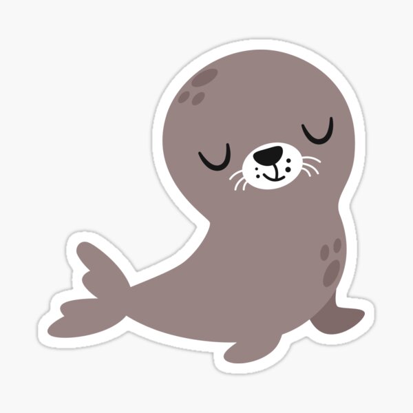 Item preview, Cute grey seal designed and sold by The Love Quill.