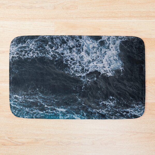 Item preview, White Foam, dark blue ocean waves designed and sold by Durgaa D.