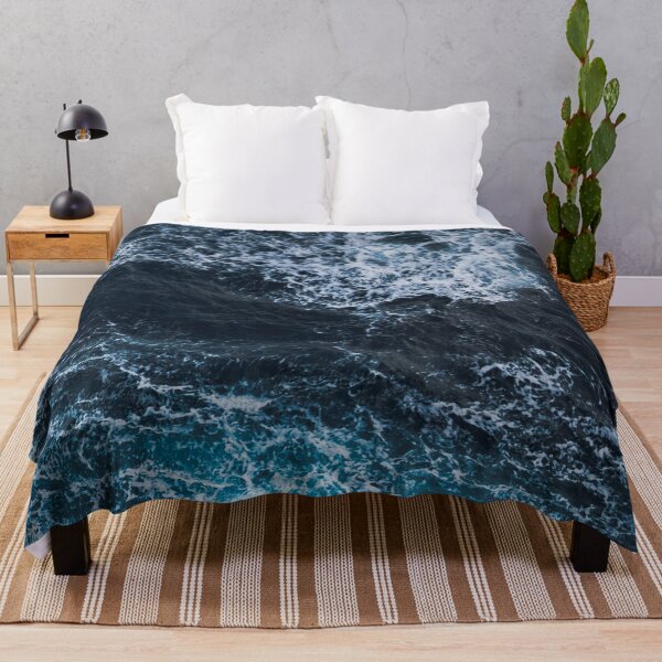 Item preview, White Foam, dark blue ocean waves designed and sold by Durgaa D.