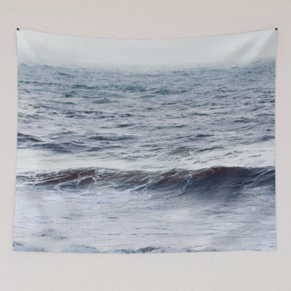 Item preview, Grey - blue ocean waves designed and sold by Durgaa D.