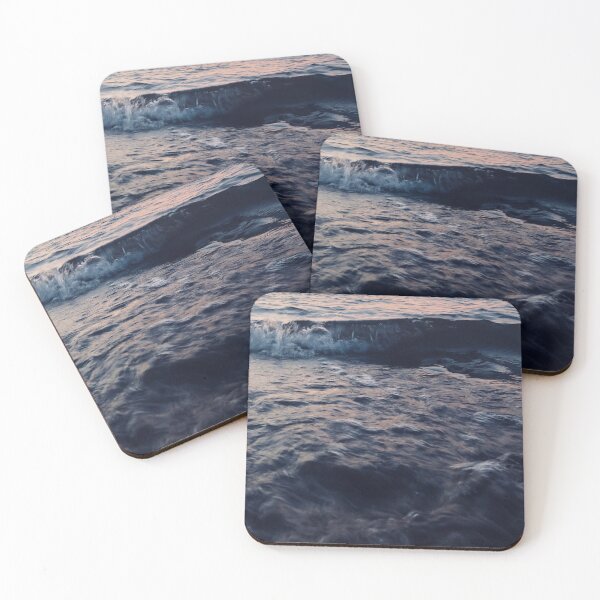 Item preview, Dark Grey - blue ocean waves designed and sold by Durgaa D.