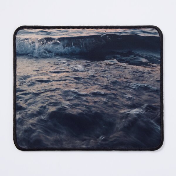 Item preview, Dark Grey - blue ocean waves designed and sold by Durgaa D.